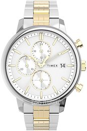 Timex Chicago Biały/Stal w odcieniu złota Ø45 mm TW2V01800