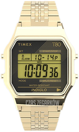 Timex T80 Ekran LCD/Stal w odcieniu złota TW2V18900