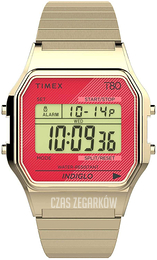 Timex T80 Ekran LCD/Stal w odcieniu złota TW2V19200