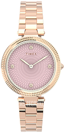 Timex City Różowy/Stal w kolorze różowego złota Ø32 mm TW2V24300