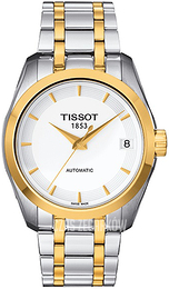 Tissot Couturier Biały/Stal w odcieniu złota Ø32 mm T0352072201100