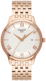 Tissot Tradition Srebrny/Stal w kolorze różowego złota Ø42 mm T063.610.33.038.00