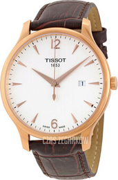 Tissot Tradition Biały/Skóra Ø42 mm T063.610.36.037.00