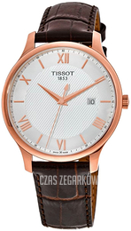 Tissot Tradition Srebrny/Skóra Ø42 mm T063.610.36.038.00