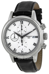 Tissot Carson Automatic Chronograph Gent Biały/Skóra Ø42.3 mm T085.427.16.013.00