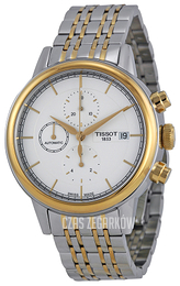Tissot Carson Automatic Chronograph Gent Biały/Stal w odcieniu złota Ø42.3 mm T085.427.22.011.00