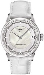 Tissot Luxury Biały/Skóra Ø33 mm T0862071611100
