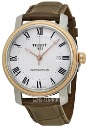 Tissot Bridgeport Powermatic 80 Gent Srebrny/Skóra Ø40 mm T097.407.26.033.00