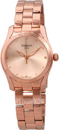 Tissot T-Wave Różowe złoto/Stal w kolorze różowego złota Ø30 mm T112.210.33.456.00