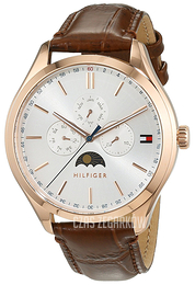 Tommy Hilfiger Oliver Srebrny/Skóra Ø42 mm 1791306