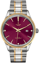 Tudor Style Czerwony/Stal w odcieniu złota Ø41 mm M12703-0015