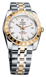 Tudor Classic Date-Day Biały/Stal w odcieniu złota Ø41 mm 23013-62113-WIDSTL