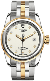 Tudor Glamour Date Biały/Stal w odcieniu złota Ø26 mm M51003-0026