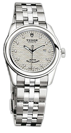 Tudor Glamour Date Srebrny/Stal Ø31 mm 53000-68030-SLDIDSTL