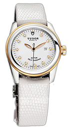 Tudor Glamour Date Biały/Skóra Ø31 mm 53003-WDIDWLZS