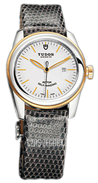 Tudor Glamour Date Biały/Skóra Ø31 mm 53003-WIDGLZS