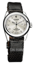 Tudor Glamour Date Srebrny/Skóra Ø31 mm 53010N-SDIDBLZS