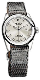 Tudor Glamour Date Srebrny/Skóra Ø31 mm 53010N-SDIDGLZS