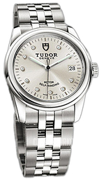 Tudor Glamour Date Srebrny/Stal Ø36 mm 55000-68050-SDIDSTL