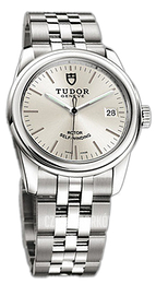 Tudor Glamour Date Srebrny/Stal Ø36 mm 55000-68050-SIDSTL