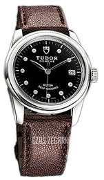 Tudor Glamour Date Czarny/Skóra Ø36 mm 55000-BDIDBRJLS