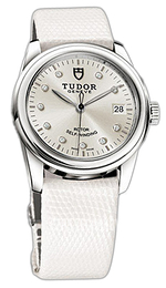 Tudor Glamour Date Srebrny/Skóra Ø36 mm 55000-SDIDWLZS