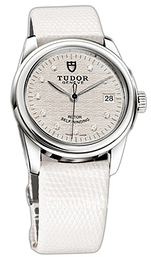 Tudor Glamour Date Srebrny/Skóra Ø36 mm 55000-SDIDWLZSP