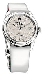 Tudor Glamour Date Srebrny/Skóra Ø36 mm 55000-SDIDWPLSP