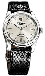 Tudor Glamour Date Srebrny/Skóra Ø36 mm 55000-SIDBLZS
