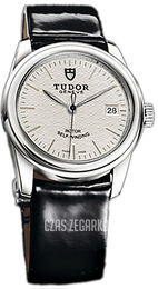 Tudor Glamour Date Srebrny/Skóra Ø36 mm 55000-SIDBPLSP