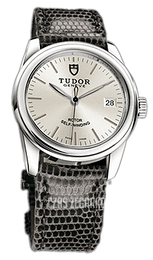 Tudor Glamour Date Srebrny/Skóra Ø36 mm 55000-SIDGLZS
