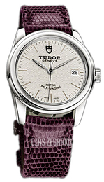 Tudor Glamour Date Srebrny/Skóra Ø36 mm 55000-SIDPRLZSP