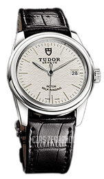 Tudor Glamour Date Srebrny/Skóra Ø36 mm 55000-SIDSBLSP