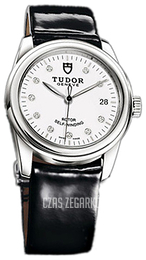 Tudor Glamour Date Biały/Skóra Ø36 mm 55000-WDIDBPLS