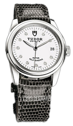 Tudor Glamour Date Biały/Skóra Ø36 mm 55000-WDIDGLZS