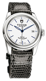 Tudor Glamour Date Biały/Skóra Ø36 mm 55000-WIDGLZSP