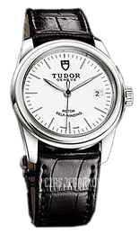 Tudor Glamour Date Biały/Skóra Ø36 mm 55000-WIDSBLS
