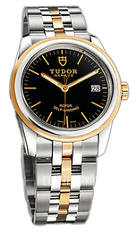 Tudor Glamour Date Czarny/18 karatowe żółte złoto Ø36 mm 55003-68053-BIDSTL