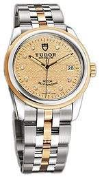 Tudor Glamour Date Szampański/18 karatowe żółte złoto Ø36 mm 55003-68053-CHPDIDSTL