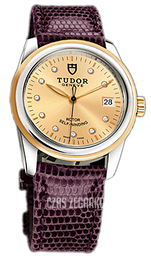 Tudor Glamour Date Szampański/Skóra Ø36 mm 55003-CHDIDPRLZS