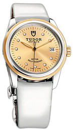 Tudor Glamour Date Szampański/Skóra Ø36 mm 55003-CHDIDWPLS