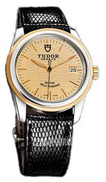 Tudor Glamour Date Szampański/Skóra Ø36 mm 55003-CHIDBLZSP