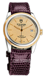 Tudor Glamour Date Szampański/Skóra Ø36 mm 55003-CHIDPRLZSP