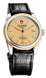 Tudor Glamour Date Szampański/Skóra Ø36 mm 55003-CHIDSBLSP