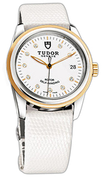 Tudor Glamour Date Biały/Skóra Ø36 mm 55003-WDIDWLZS