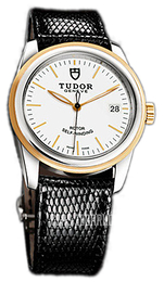 Tudor Glamour Date Biały/Skóra Ø36 mm 55003-WIDBLZS