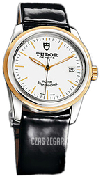 Tudor Glamour Date Biały/Skóra Ø36 mm 55003-WIDBPLS