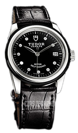Tudor Glamour Date Czarny/Skóra Ø36 mm 55010N-BDIDSBLS
