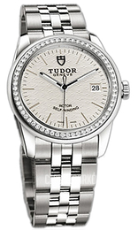 Tudor Glamour Date Srebrny/Stal Ø36 mm 55020-68050-SLIDSTL
