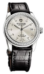 Tudor Glamour Date Srebrny/Skóra Ø36 mm 55020-SDIDSBLS